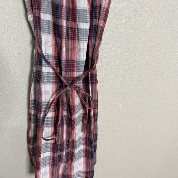 Universal Thread Blue Orange Plaid Belted Shift Dress XS - Picture 2 of 6